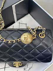 Chanel Flap Bag Gold Ball Lambskin Gold Hardware Black 20cm - 6
