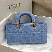 Dior Lady D-JOY Blue Cannage Denim 26x13.5x5cm - 5