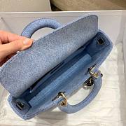 Dior Lady D-JOY Blue Cannage Denim 26x13.5x5cm - 3