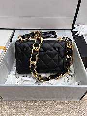 Chanel Flap Bag Lambskin Black CC Funky 21x17x6cm - 5