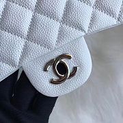 Chanel Flap Bag Caviar in White 20cm with Silver Hardware - 5