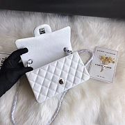 Chanel Flap Bag Caviar in White 20cm with Silver Hardware - 6