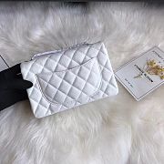 Chanel Flap Bag Caviar in White 20cm with Silver Hardware - 3