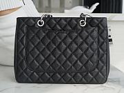 Chanel Shopping Bag Caviar Black Silver Hardware 33cm - 4