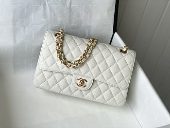 Chanel Flap Bag Caviar in White 25cm with Gold Hardware
