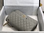 Chanel Flap Bag Grey Caviar Gold Hardware 25cm - 4