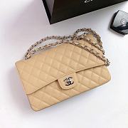 Chanel Flap Bag Cavier Silver Hardware Beige 25cm - 1