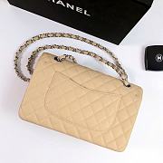 Chanel Flap Bag Cavier Silver Hardware Beige 25cm - 6