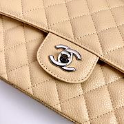 Chanel Flap Bag Cavier Silver Hardware Beige 25cm - 4