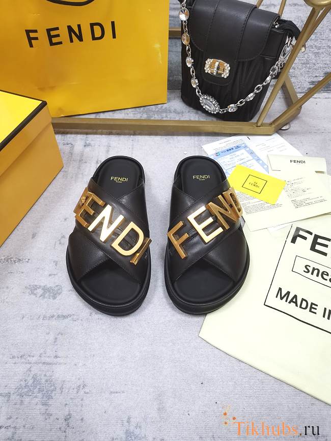 Fendi Black leather Slippers - 1