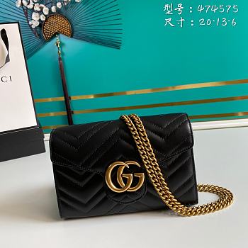 Gucci Marmont Matelassé Mini Bag Black 20x13x6cm