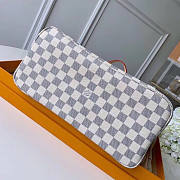 LV Original Neverfull Bag N41361 White Grid With Apricot MM - 5