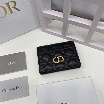 Dior Caro Black Wallet 11x9x3cm 