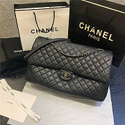 Chanel XXL Airline Flap Bag 46cm Black Silver Hardware - 1