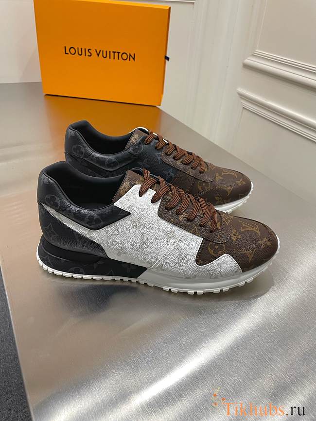 LV Brown White Sneakers - 1