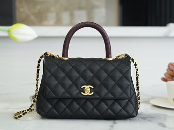 Chanel Coco Handle Black Cavier Gold Hardware 24x14x10cm