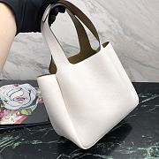 Prada White Leather Tote 25x21.5x14cm - 3