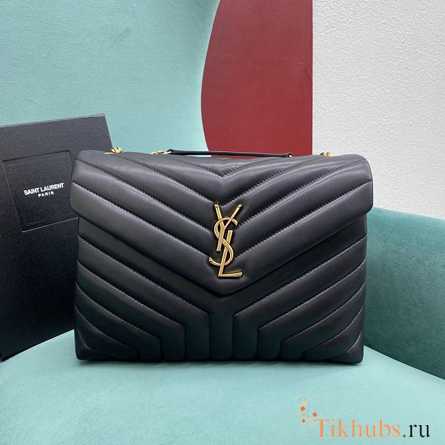 YSL Loulou Black Gold Hardware 31x23x10cm - 1