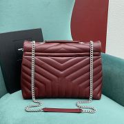 YSL Loulou Red Silver Hardware 31x23x10cm - 4