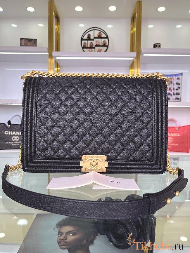 Chanel LeBoy Caviar Handbag Gold Hardware 30cm - 1