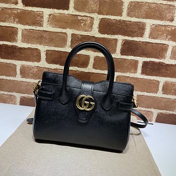 Gucci Handle Bag With Double G Black 25x19x11cm