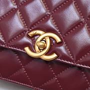 Chanel Small Flap Bag Calfskin Wine Gold Hardware 22x14.5x8cm - 5