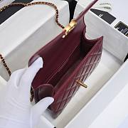 Chanel Small Flap Bag Calfskin Wine Gold Hardware 22x14.5x8cm - 3