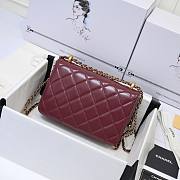 Chanel Small Flap Bag Calfskin Wine Gold Hardware 22x14.5x8cm - 2