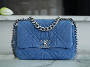 Chanel 19 Flap Bag Light Blue Denim 26x16x9cm - 1