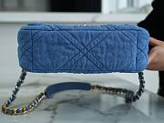 Chanel 19 Flap Bag Light Blue Denim 26x16x9cm - 4