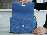 Chanel 19 Flap Bag Light Blue Denim 26x16x9cm - 3