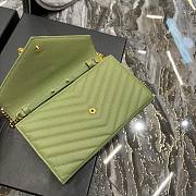 YSL Envelope Chain Wallet Green 22.5x14x4cm - 3