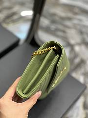 YSL Envelope Chain Wallet Green 22.5x14x4cm - 4