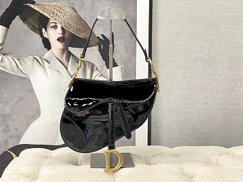 Dior Saddle Black Patent 25x6x20cm