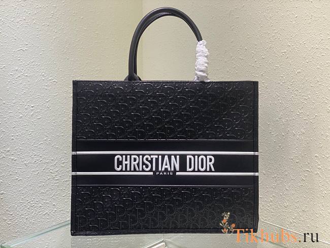 Dior Book Tote Oblique Black 41cm - 1