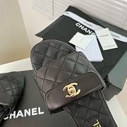 Chanel Black Turnlock Slide  - 5