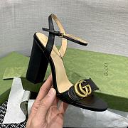 Gucci Black Leather Sandal 10cm - 1