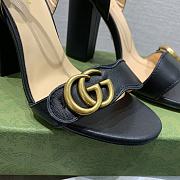 Gucci Black Leather Sandal 10cm - 5