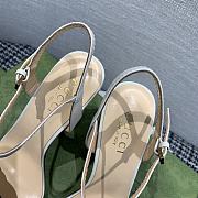 Gucci White Leather Sandal 10cm - 6