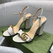 Gucci White Leather Sandal 10cm - 5