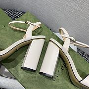 Gucci White Leather Sandal 10cm - 4