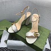 Gucci White Leather Sandal 10cm - 3