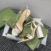 Gucci White Leather Sandal 10cm - 2