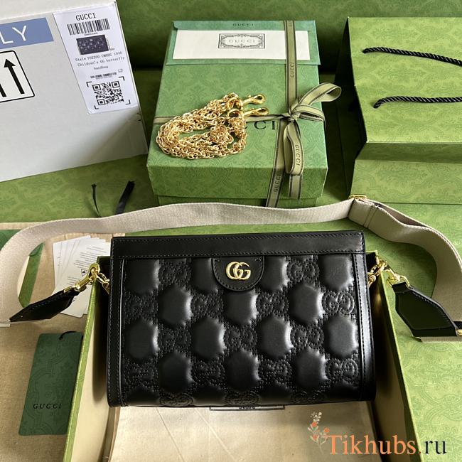 Gucci Matelassé Leather Black Shoulder Bag 26x17.5x8cm - 1