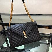 YSL Envelope Large Black Cavier Gold Hardware 31x21x8cm - 5