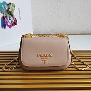 Prada Saffiano Leather Shoulder Bag Beige 22x14x6.5cm - 1