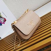 Prada Saffiano Leather Shoulder Bag Beige 22x14x6.5cm - 4