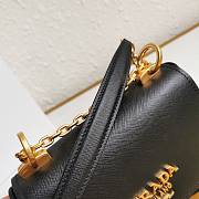 Prada Saffiano Leather Shoulder Bag Black 22x14x6.5cm - 5