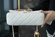 Chanel Flap Bag Lambskin White Gold Hardware Ball 20x13x7cm - 6