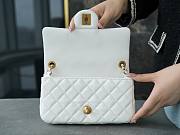 Chanel Flap Bag Lambskin White Gold Hardware Ball 20x13x7cm - 3